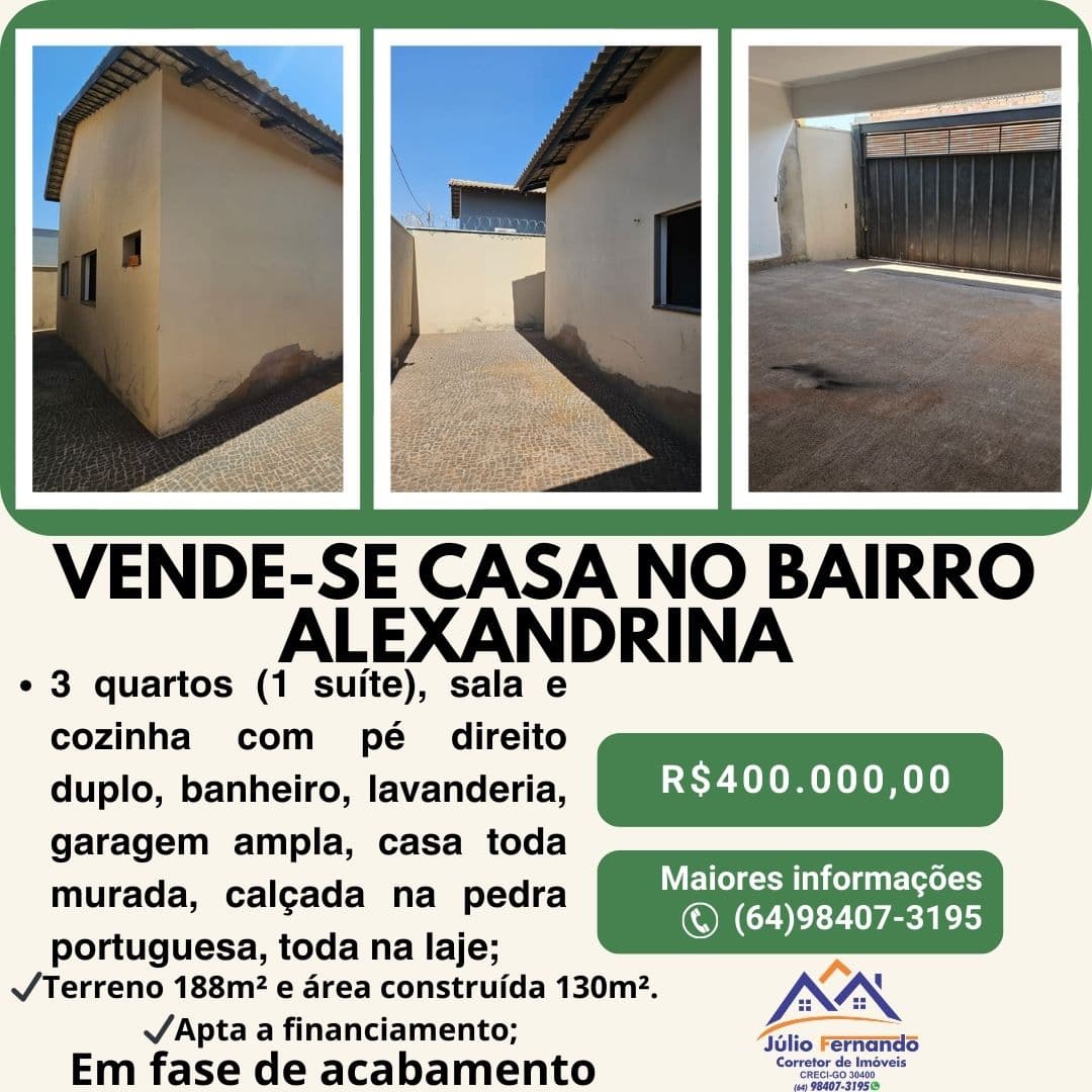 VENDE-SE CASA NO BAIRRO ALEXANDRINA