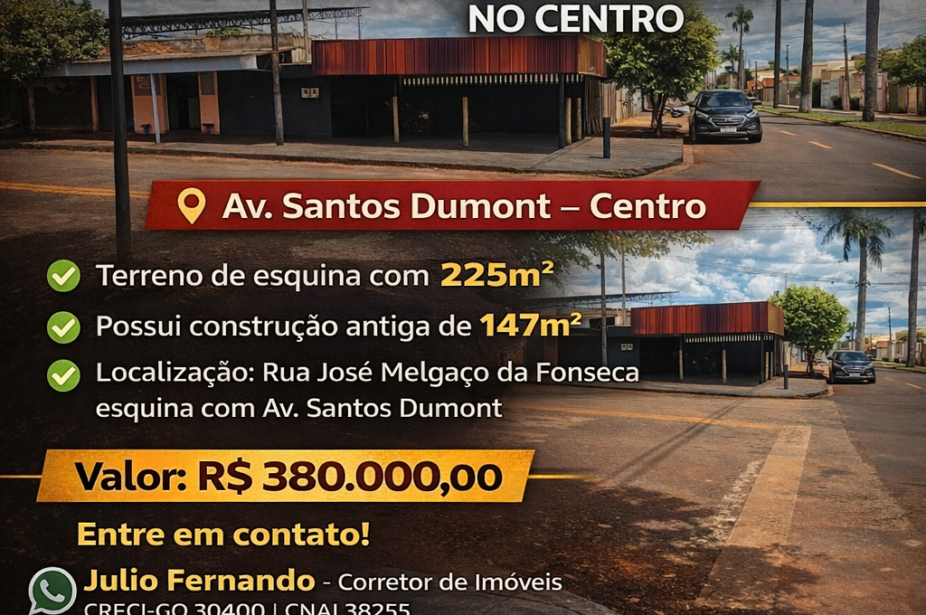 terreno centro santos dumont 380